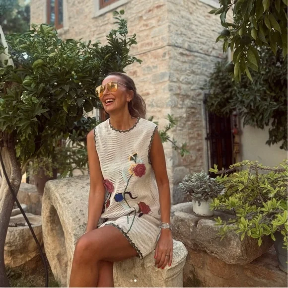 NWT Zara Woman ZW COLLECTION Crochet Dress with Floral Embroidery - Picture 7 of 16